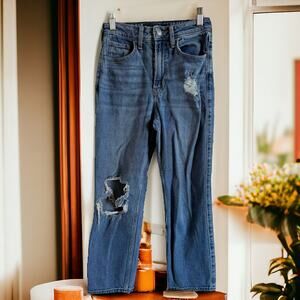 Hollister Womens Jeans 0S 24x25 Ultra High Rise Vintage Straight Ripped Stretch